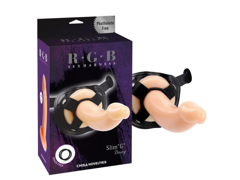 Arnes y Dildo Slim G 19 cm Natural