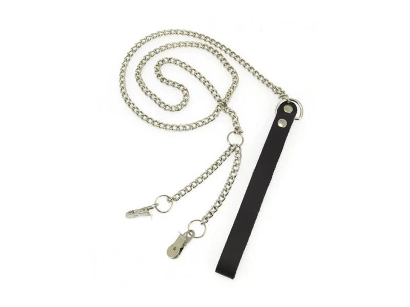 Correa Metalica con Pinzas Labios Vaginales 90cm Correa Metalica con Pinzas Labios Vaginales 90cm
