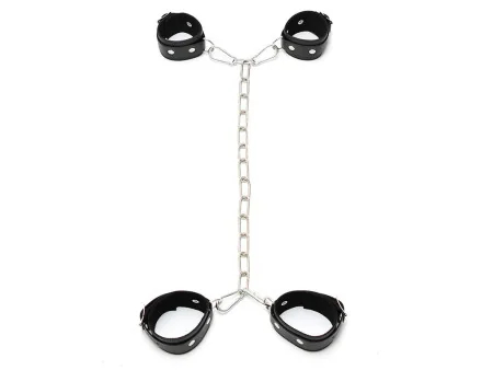 Esposas Cuero con Cadena Metalica Ajustable