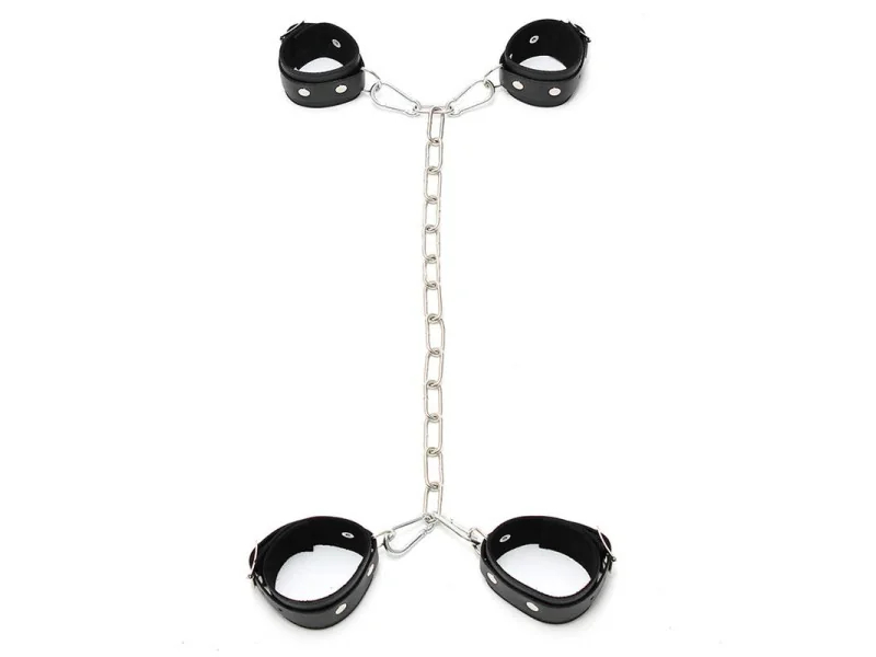 Esposas Cuero con Cadena Metalica Ajustable