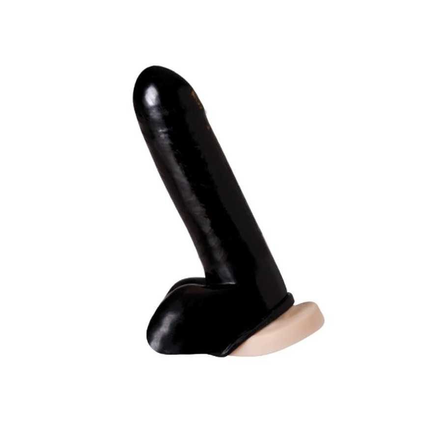 Rimba Latex Play Funda de Pene y Testiculos Color Negro