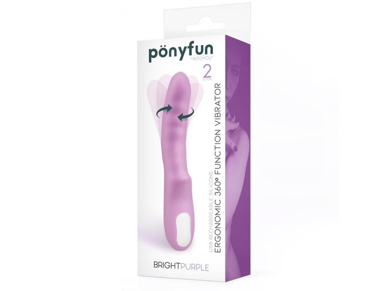 Brightpurple Vibrador y Rotador Doble Motor 360º USB Silicona