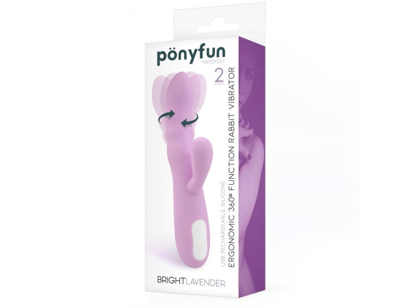 Brightlavender Vibrador y Rotador Doble Motor 360º USB Silicona