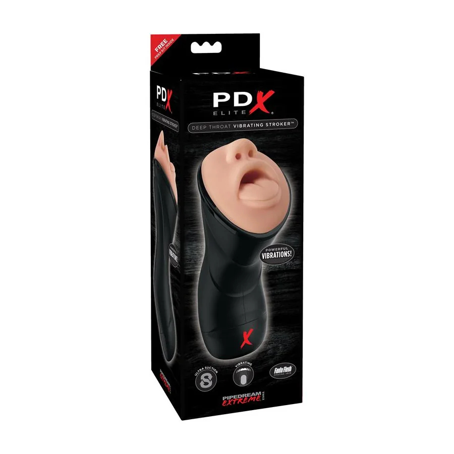 PDX Elite Masturbador Vibrador Deep Throat