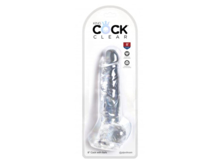 Dildo Realista con Testiculos 8 Transparente