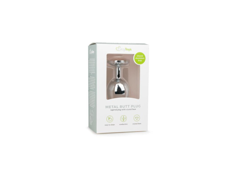 Plug con Cristal Transparente No2 Plateado