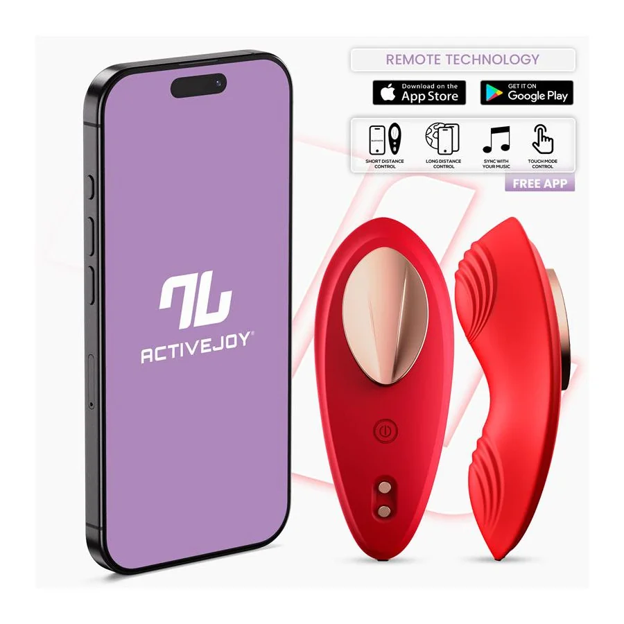 Vibrador de Braguita con APP Silicona Rojo Vibrador de Braguita con APP Silicona Rojo