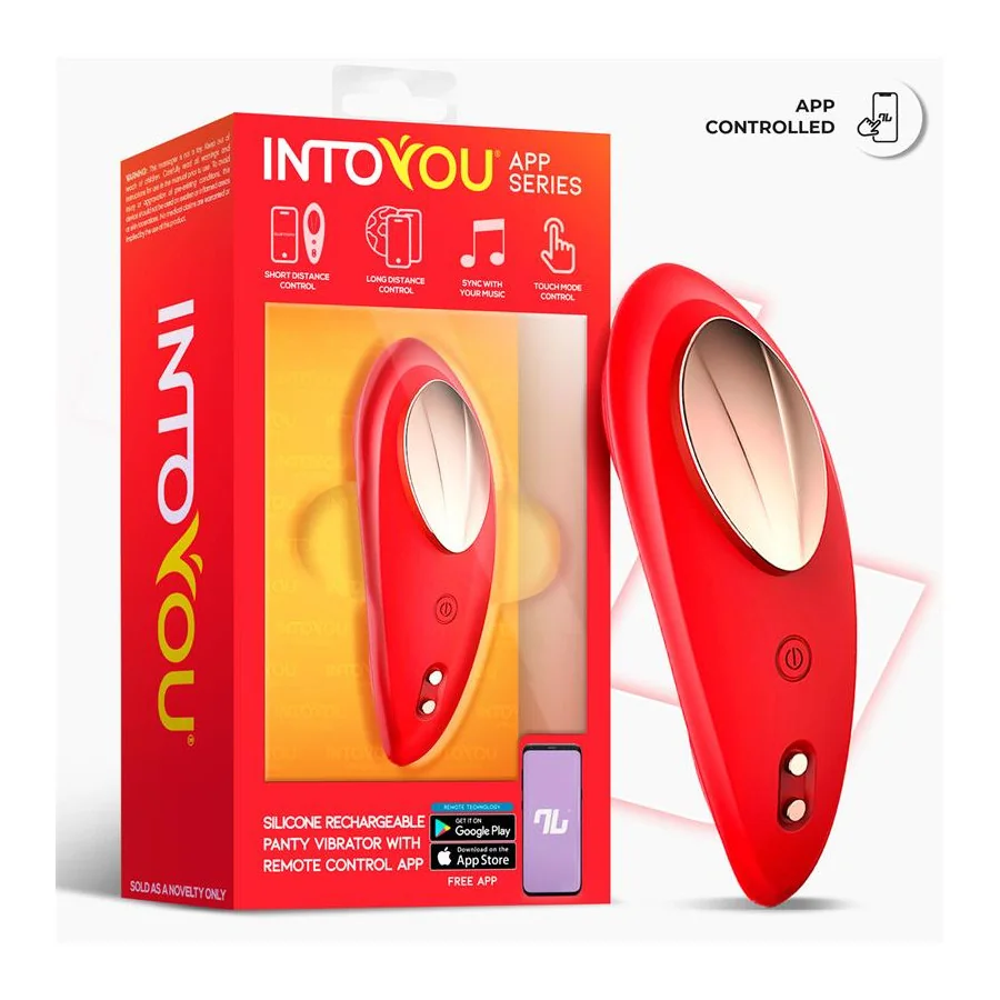 Vibrador de Braguita con APP Silicona Rojo