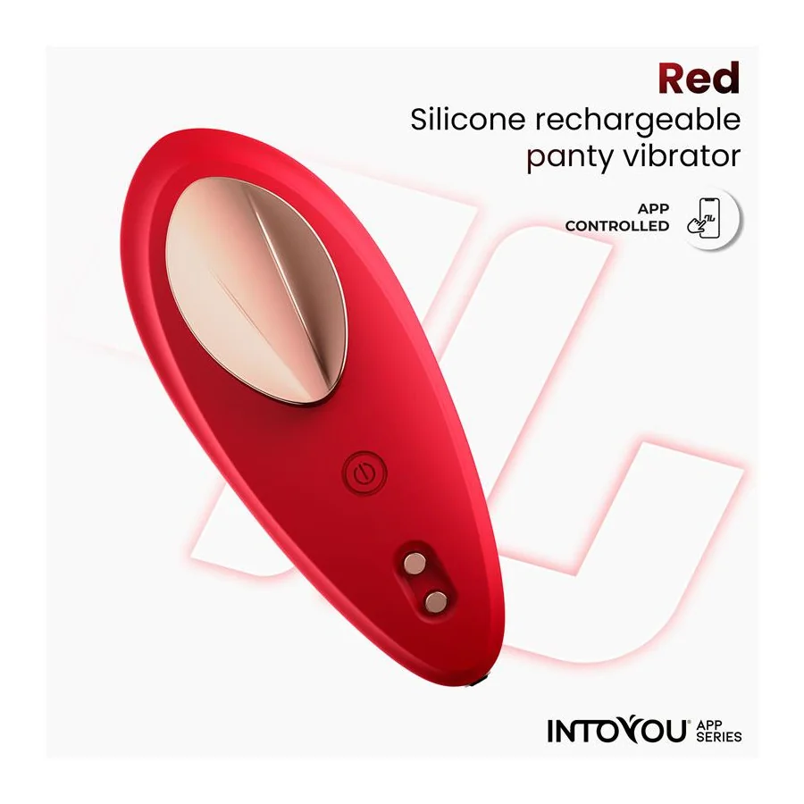 Vibrador de Braguita con APP Silicona Rojo