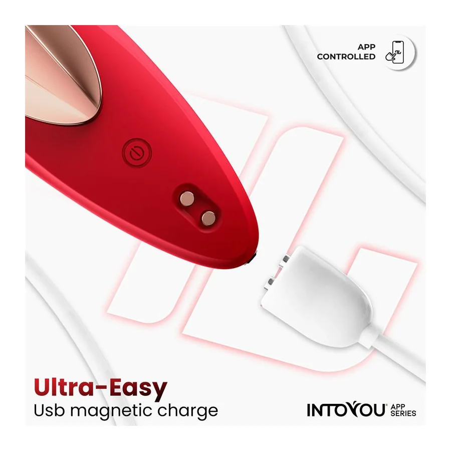 Vibrador de Braguita con APP Silicona Rojo