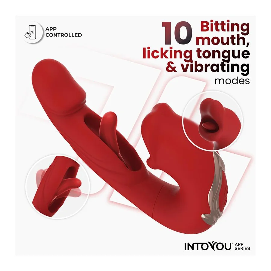 Mouty Vibrador con Funcion de Mordisqueo y Flipping con App