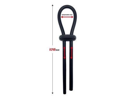 Anillo para el Pene de Lazo Ajustable Silicona Solida Negro