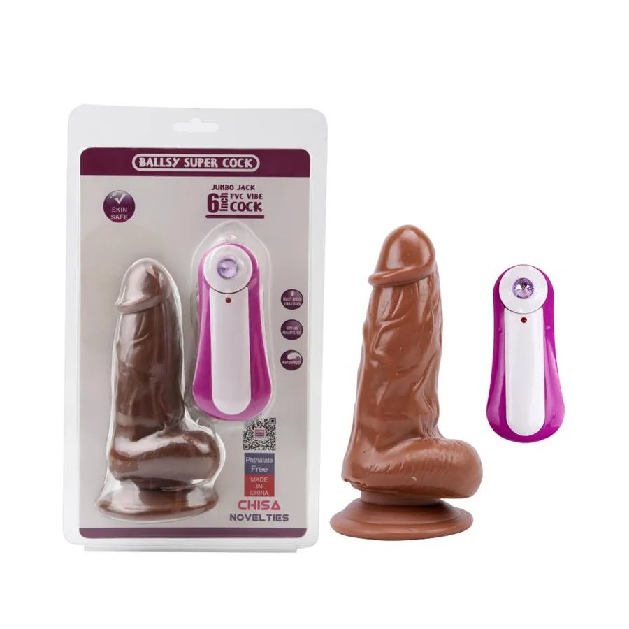 Dildo Jumbo Jack 6 con Vibracion marron