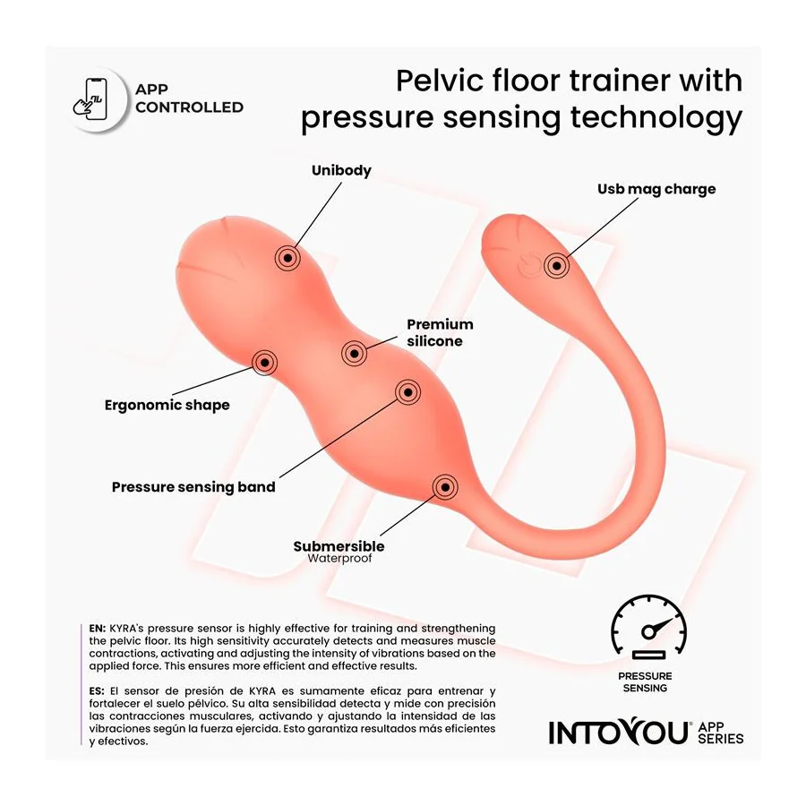 Kyra Entrenador de Suelo Pelvico con Sensor de Presion y APP