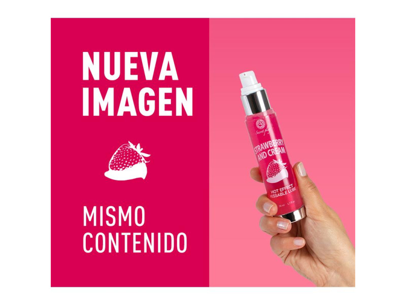 Lubricante Efecto Calor Fresas con Nata 50 ml