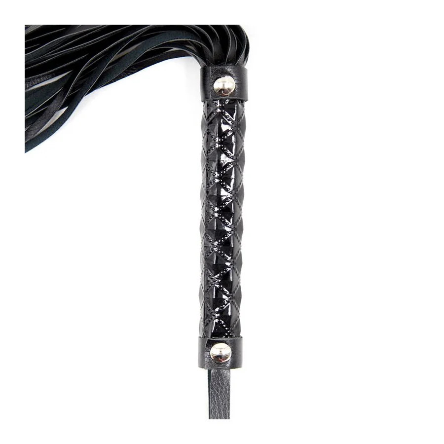 Flogger Patron de Diamante y Mango de Metal 39 cm Negro