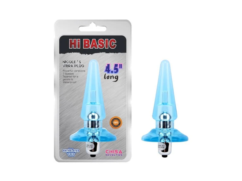 Plug Anal con Vibracion Nicoles 125 x 32 cm Azul