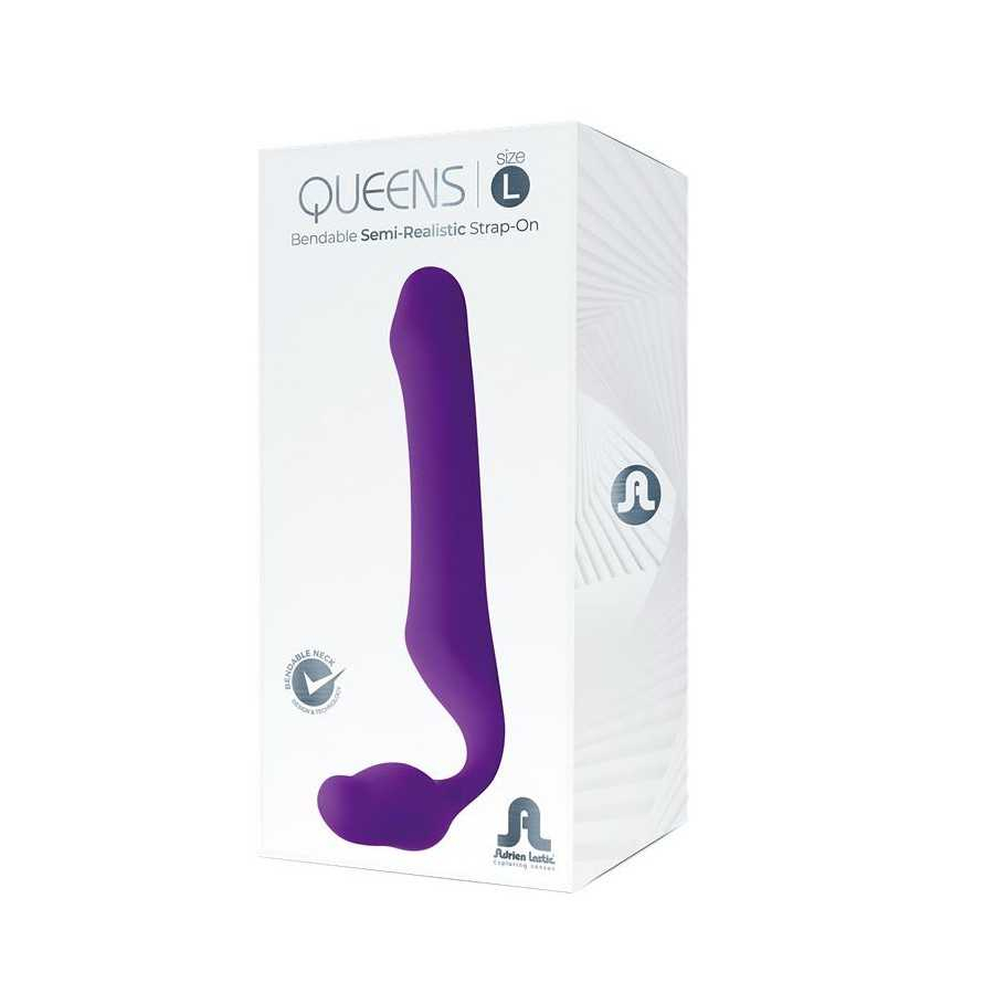 Queens L Dildo Strap On sin Tirantes Silicona Purpura Oscuro