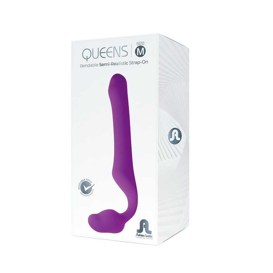 Queens M Dildo Strap On sin Tirantes Talla M Silicona Purpura