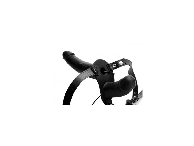 Power Pegger Vibradopr Doble con Arnes Negro
