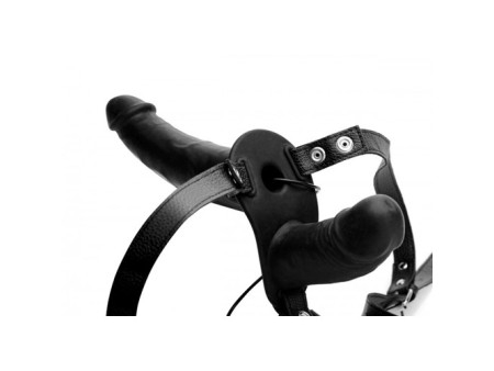 Power Pegger Vibradopr Doble con Arnes Negro