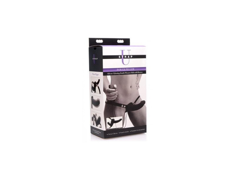 Power Pegger Vibradopr Doble con Arnes Negro