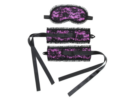 Esposas y Mascara Burlesque Purpura