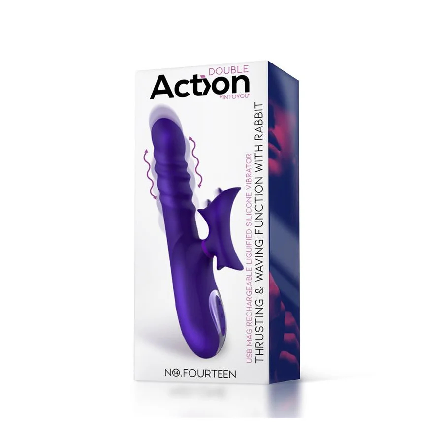 No Fourteen Vibrador Funcion Telescopica Ondulante y Lengua Alta Frecuencia Silicona Liquida USB