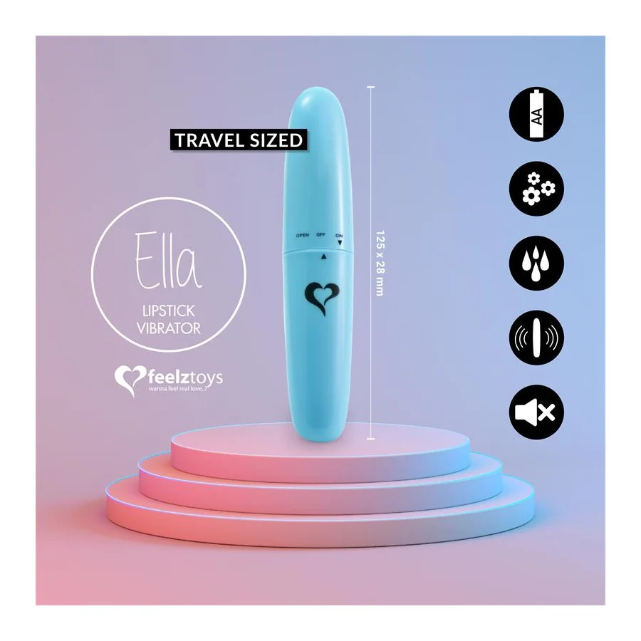 Ella Lipstick Vibrador Light Blue