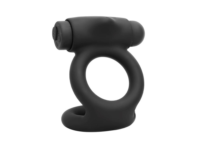 Denver Anillo Doble con Bala Vibradora USB Silicona Negro