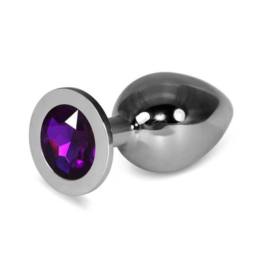 Plug Anal Metal RoseBud Classic con Joya Purpura Talla L