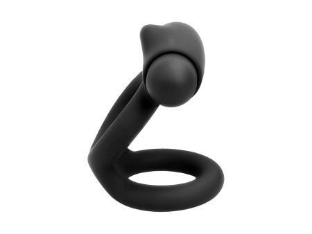 Denver Anillo Doble con Bala Vibradora USB Silicona Negro