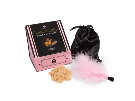 Kit Polvos 100 Comestibles y Plumero Sabor Chocolate Canela y Jengibre