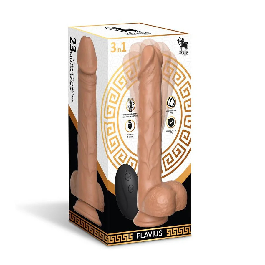 Flavius Dildo con Vibracion Thrusting y Waving 360º 9 23 cm