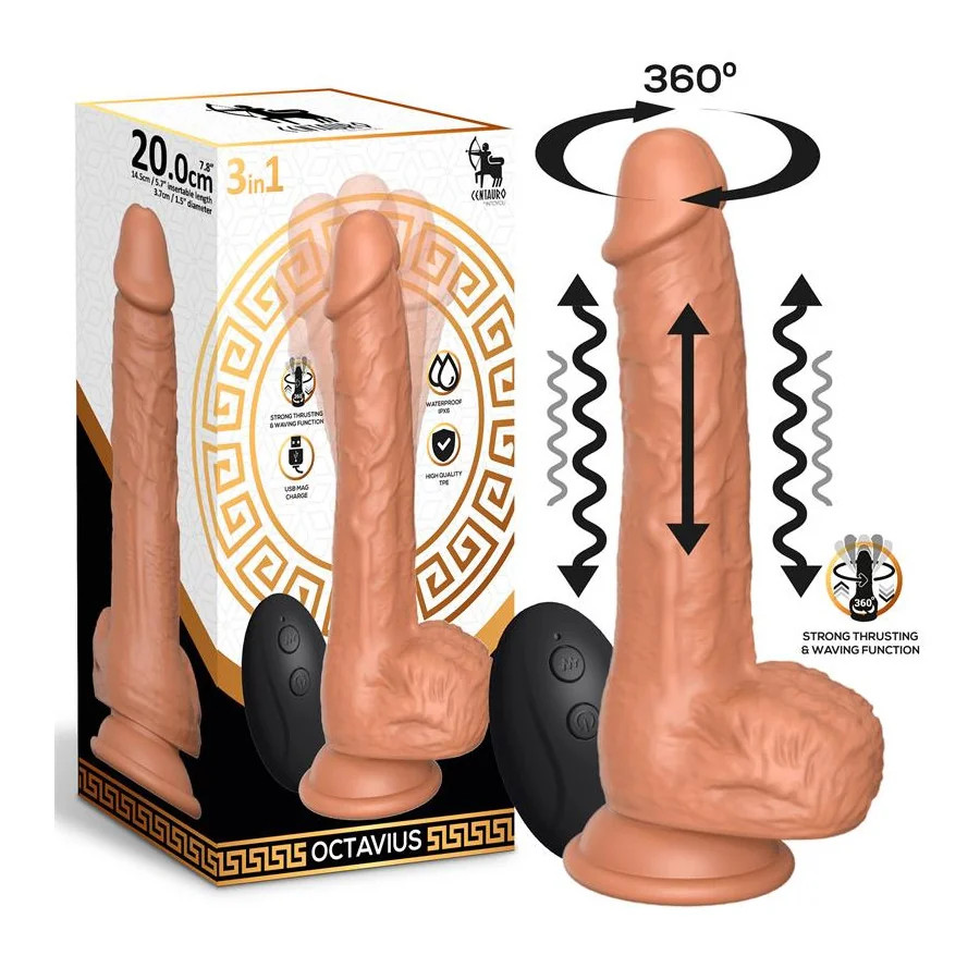 Octavius Dildo con Vibracion Thrusting y Waving 360º 78 20 cm