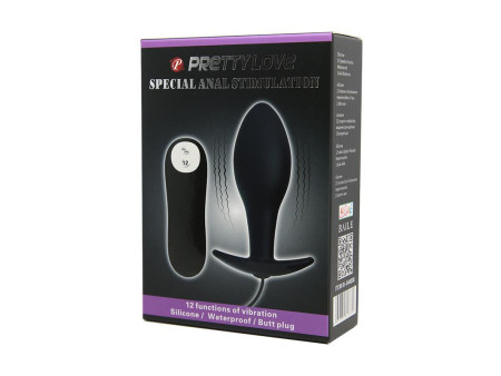 Plug Anal Negro Forma Ancla con Control Remoto Plug Anal Negro Forma Ancla con Control Remoto