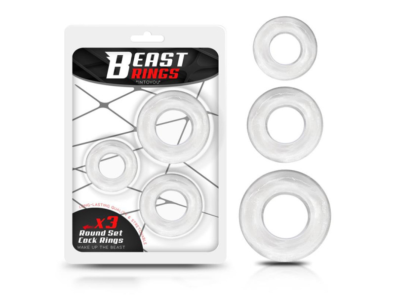 Set 3 Anillo para el Pene Flexible Transparentes