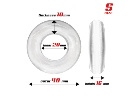 Set 3 Anillo para el Pene Flexible Transparentes