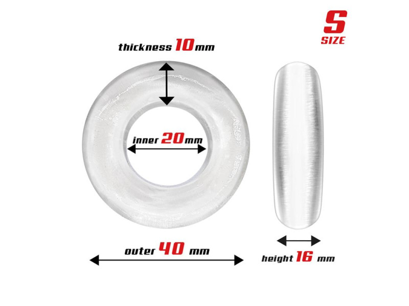 Set 3 Anillo para el Pene Flexible Transparentes