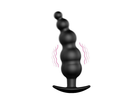 Vibrador Anal Burbujas Negro con Control Remo cl70 Vibrador Anal Burbujas Negro con Control Remo cl70