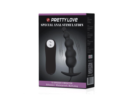 Vibrador Anal Burbujas Negro con Control Remo cl70 Vibrador Anal Burbujas Negro con Control Remo cl70