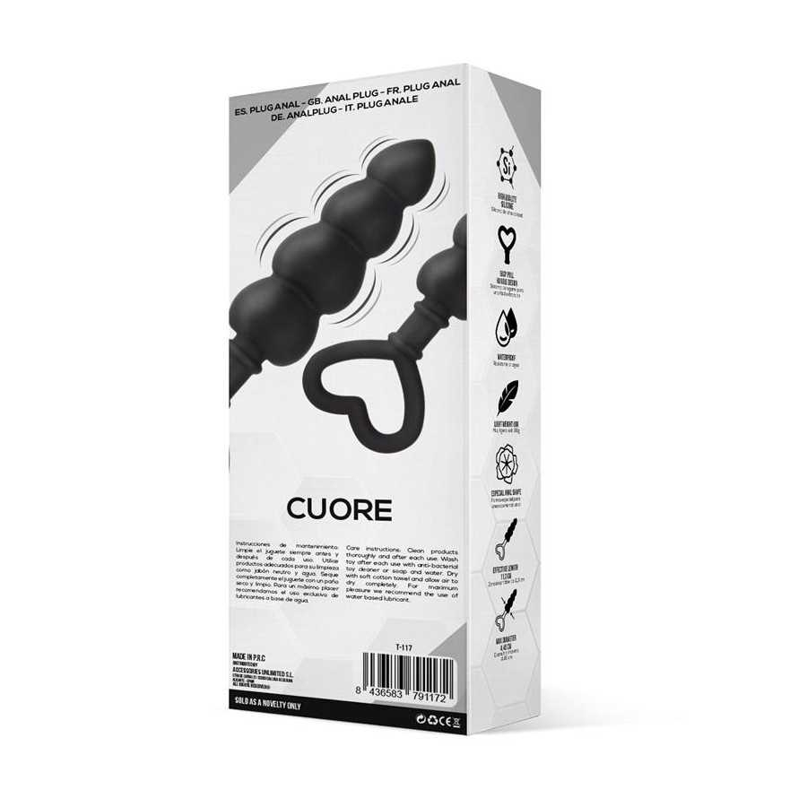 Cuore Plug Anal Silicona Negro