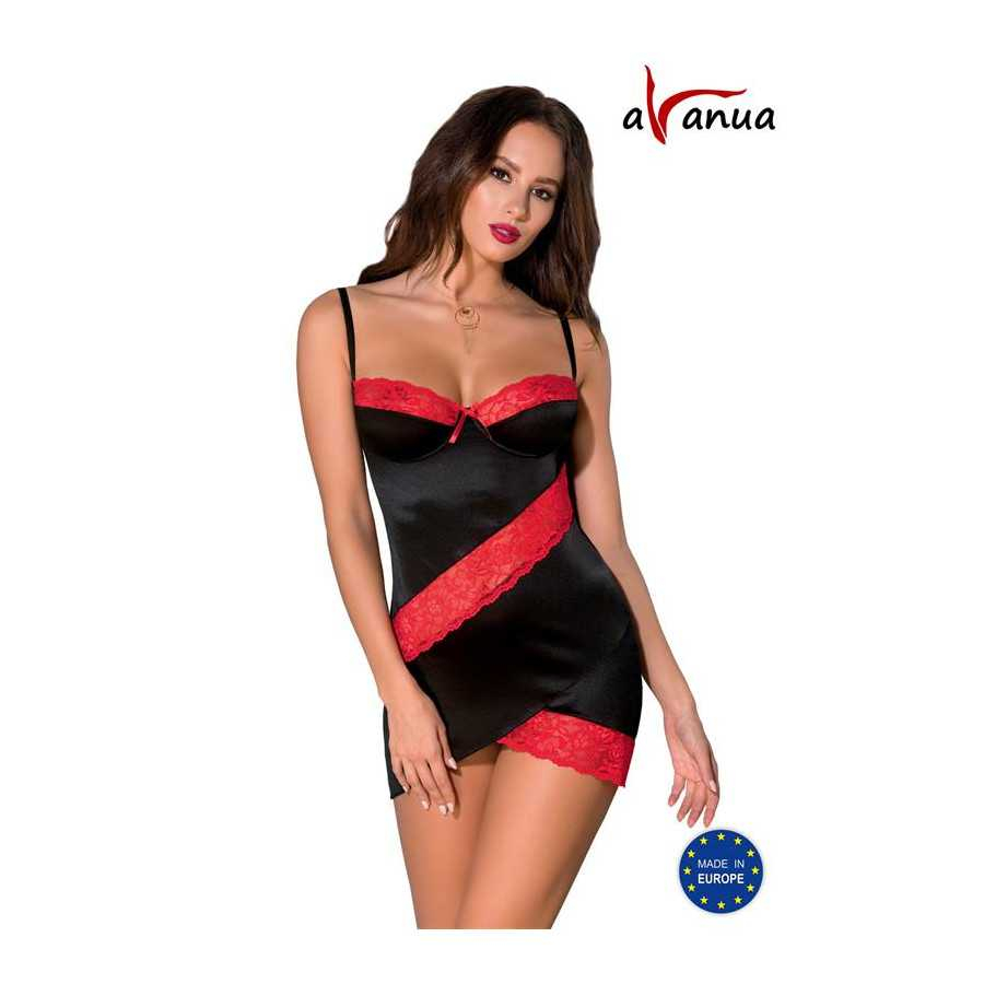 ODINA Chemise Negro Rojo