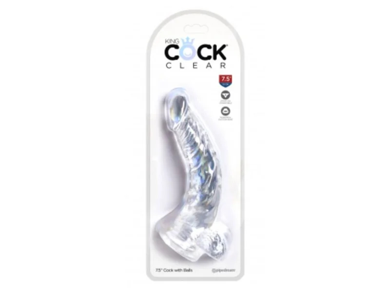 Dildo Realista con Testiculos 75 Transparente