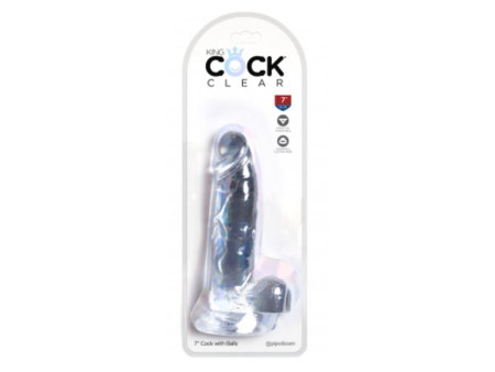 Dildo Realista con Testiculos 7 Transparente