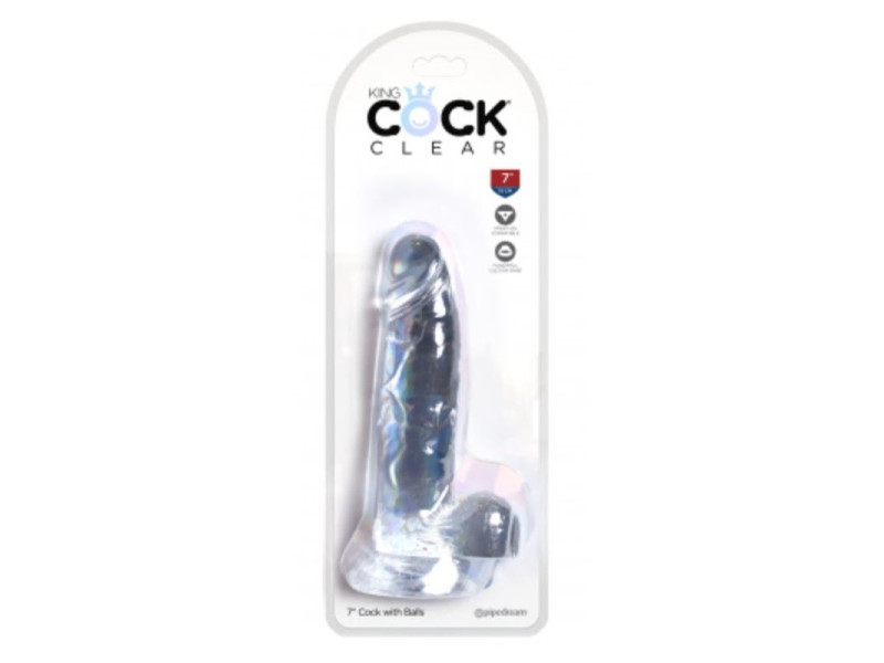 Dildo Realista con Testiculos 7 Transparente