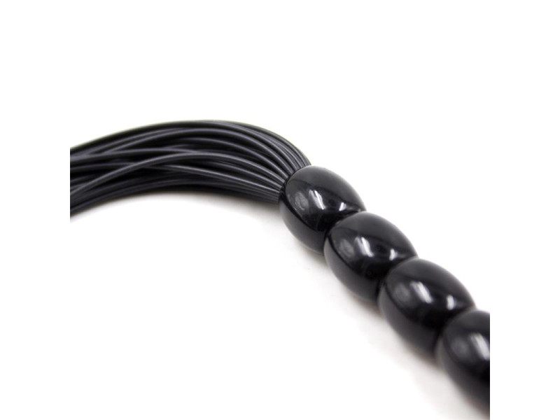 Flogger de Silicona con Mango con 6 Bolas 26 cm Negro
