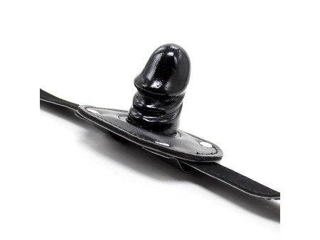 Mordaza con Candado Forma de Pene 5 cm Pequeno Negro