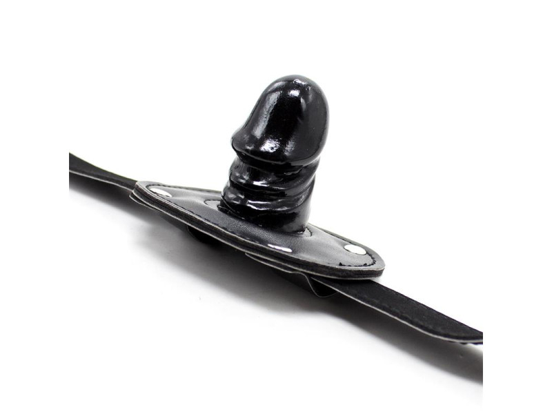 Mordaza con Candado Forma de Pene 5 cm Pequeno Negro
