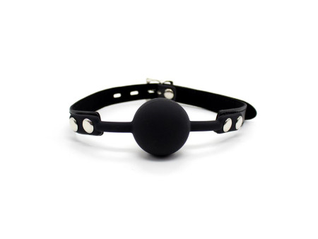 Mordaza de Bola de Silicona 4 cm con Candado Negro
